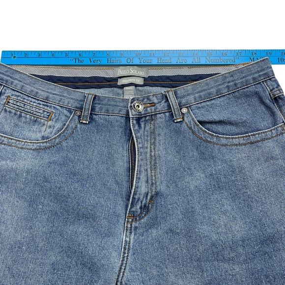 Paulo Solari Mens Blue Pants 38x30 Modern Fit 38 x 30 Jean Slacks - Picture 3 of 9